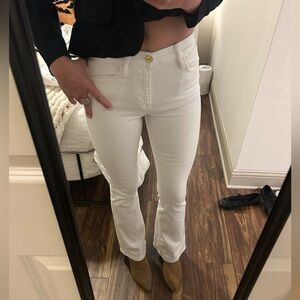 FRAME White Denim Bootcut Jeans